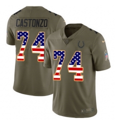 Nike Colts 74 Anthony Castonzo Olive USA Flag Men Stitched NFL Limited 2017 Salute To Service Jersey Nike Colts 74 Anthony Castonzo Olive USA Flag Men Stitched NFL Limited 2017 Salute To Service Jersey