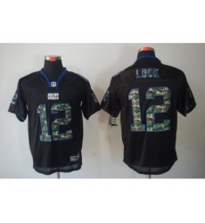 Nike Indianapolis Colts 12 Andrew Luck Black Elite Lights Out Camo Number NFL Jersey Nike Indianapolis Colts 12 Andrew Luck Black Elite Lights Out Camo Number NFL Jersey