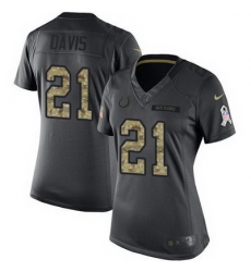 Nike Colts #21 Vontae Davis Black Womens Stitched NFL Limited 2016 Salute to Service Jersey Nike Colts #21 Vontae Davis Black Womens Stitched NFL Limited 2016 Salute to Service Jersey