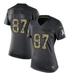 Nike Colts #87 Reggie Wayne Black Womens Stitched NFL Limited 2016 Salute to Service Jersey Nike Colts #87 Reggie Wayne Black Womens Stitched NFL Limited 2016 Salute to Service Jersey