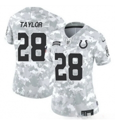 Women Indianapolis Colts 28 Jonathan Taylor 2024 F U S E Arctic Camo Salute To Service Limited Stitched Jersey Women Indianapolis Colts 28 Jonathan Taylor 2024 F U S E Arctic Camo Salute To Service Limited Stitched Jersey