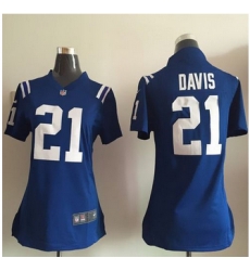 Women New Colts #21 Vontae Davis Royal Blue Team Color Stitched NFL Elite Jersey Women New Colts #21 Vontae Davis Royal Blue Team Color Stitched NFL Elite Jersey