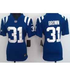 Women Nike Indianapolis Colts 31# Donald Brown Blue Nike NFL Jerseys Women Nike Indianapolis Colts 31# Donald Brown Blue Nike NFL Jerseys