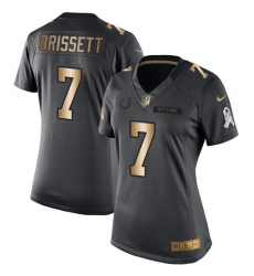 Womens Nike Colts #7 Jacoby Brissett Black Stitched NFL Limited Gold Salute to Service Jersey Womens Nike Colts #7 Jacoby Brissett Black Stitched NFL Limited Gold Salute to Service Jersey