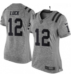 Womens Nike Indianapolis Colts 12 Andrew Luck Limited Gray Gridiron NFL Jersey Womens Nike Indianapolis Colts 12 Andrew Luck Limited Gray Gridiron NFL Jersey