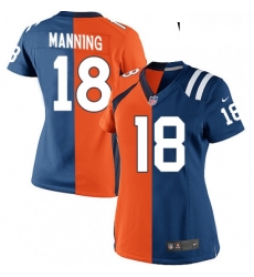 Womens Nike Indianapolis Colts 18 Peyton Manning Elite Royal BlueOrange Split Fashion NFL Jersey Womens Nike Indianapolis Colts 18 Peyton Manning Elite Royal BlueOrange Split Fashion NFL Jersey