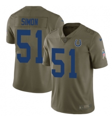 Youth Nike Colts #51 John Simon Olive Stitched NFL Limited 2017 Salute to Service Jersey Youth Nike Colts #51 John Simon Olive Stitched NFL Limited 2017 Salute to Service Jersey