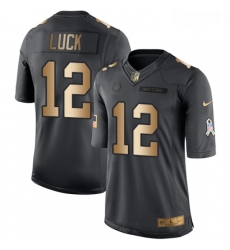 Youth Nike Indianapolis Colts 12 Andrew Luck Limited BlackGold Salute to Service NFL Jersey Youth Nike Indianapolis Colts 12 Andrew Luck Limited BlackGold Salute to Service NFL Jersey