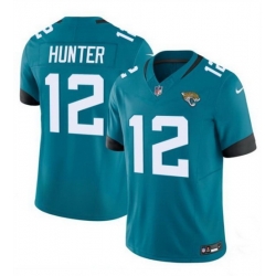 Men Jacksonville Jaguars 12 Travis Hunter Teal 2025 Draft F U S E  Vapor Limited Stitched Football Jersey