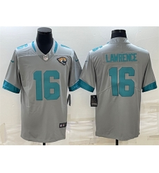 Men Jacksonville Jaguars 16 Trevor Lawrence Silver Stitched Jersey Men Jacksonville Jaguars 16 Trevor Lawrence Silver Stitched Jersey