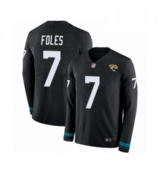 Men Jacksonville Jaguars 7 Nick Foles Limited Black Therma Long Sleeve Football Jersey Men Jacksonville Jaguars 7 Nick Foles Limited Black Therma Long Sleeve Football Jersey