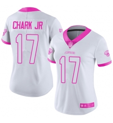 Women Jaguars 17 DJ Chark Jr White Pink Stitched Football Limited Rush Fashion Jersey Women Jaguars 17 DJ Chark Jr White Pink Stitched Football Limited Rush Fashion Jersey