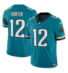 Youth Jacksonville Jaguars 12 Travis Hunter Teal 2025 Draft F U S E  Prowler Throwback Vapor Limited Stitched Football Jersey