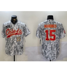 Men Kansas City Chiefs 15 Patrick Mahomes 2024 Arctic Camo Salute To Service Stitched Baseball Jersey 1 Men Kansas City Chiefs 15 Patrick Mahomes 2024 Arctic Camo Salute To Service Stitched Baseball Jersey 1