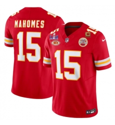 Men Kansas City Chiefs 15 Patrick Mahomes Red F U S E With NKH Patch And Super Bowl LVIII Patch Vapor Untouchable Limited Stitched Football Jersey Men Kansas City Chiefs 15 Patrick Mahomes Red F U S E With NKH Patch And Super Bowl LVIII Patch Vapor Untouchable Limited Stitched Football Jersey