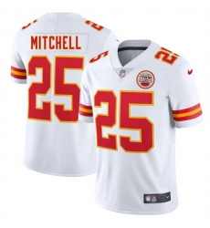 Men   Kansas City Chiefs 25 Elijah Mitchell White 2025 Vapor Untouchable Limited Stitched Football Jersey
