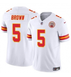 Men Kansas City Chiefs 5 Hollywood Brown White 2023 F U S E Vapor Untouchable Limited Stitched Football Jersey Men Kansas City Chiefs 5 Hollywood Brown White 2023 F U S E Vapor Untouchable Limited Stitched Football Jersey