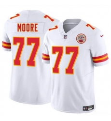 Men   Kansas City Chiefs 77 Jaylon Moore White 2025 F U S E  Vapor Untouchable Limited Stitched Football Jersey