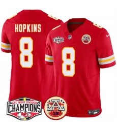 Men Kansas City Chiefs 8 DeAndre Hopkins Red F U S E 2024 AFC West Division Champions Vapor Limited Stitched Football Jersey Men Kansas City Chiefs 8 DeAndre Hopkins Red F U S E 2024 AFC West Division Champions Vapor Limited Stitched Football Jersey