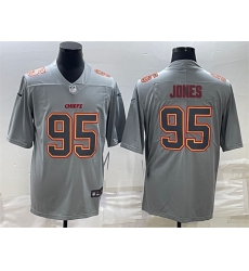 Men Kansas City Chiefs 95 Chris Jones Gray Atmosphere Fashion Stitched Jersey Men Kansas City Chiefs 95 Chris Jones Gray Atmosphere Fashion Stitched Jersey