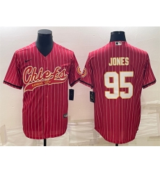 Men Kansas City Chiefs 95 Chris Jones Red With Patch Cool Base Stitched Baseball Jerseys Men Kansas City Chiefs 95 Chris Jones Red With Patch Cool Base Stitched Baseball Jerseys