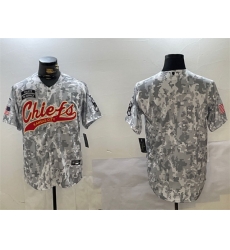Men Kansas City Chiefs Blank 2024 Arctic Camo Salute To Service Stitched Baseball Jersey Men Kansas City Chiefs Blank 2024 Arctic Camo Salute To Service Stitched Baseball Jersey