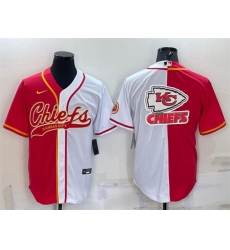 Men Kansas City Chiefs Red White Team Big Logo With Patch Cool Base Stitched Baseball Jersey Men Kansas City Chiefs Red White Team Big Logo With Patch Cool Base Stitched Baseball Jersey