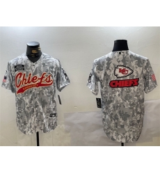 Men Kansas City Chiefs Team Big Logo 2024 Arctic Camo Salute To Service Stitched Baseball Jersey Men Kansas City Chiefs Team Big Logo 2024 Arctic Camo Salute To Service Stitched Baseball Jersey