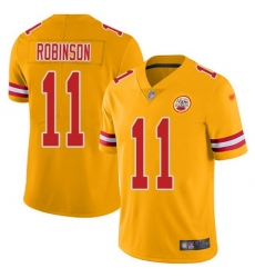 Nike Chiefs 11 Demarcus Robinson Gold Men Stitched NFL Limited Inverted Legend Jersey