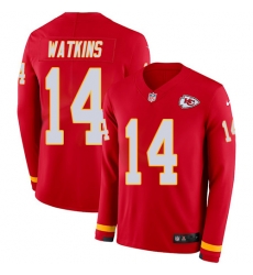 Nike Chiefs #14 Sammy Watkins Red Team Color Men Stitched NFL Limited Therma Long Sleeve Jersey Nike Chiefs #14 Sammy Watkins Red Team Color Men Stitched NFL Limited Therma Long Sleeve Jersey