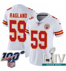 2020 Super Bowl LIV Women Nike Kansas City Chiefs #59 Reggie Ragland White Vapor Untouchable Limited Player NFL Jersey