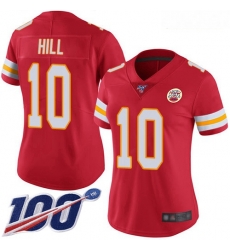 Chiefs #10 Tyreek Hill Red Team Color Women Stitched Football 100th Season Vapor Limited Jersey Chiefs #10 Tyreek Hill Red Team Color Women Stitched Football 100th Season Vapor Limited Jersey