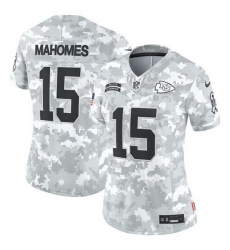 Women Kansas City Chiefs 15 Patrick Mahomes 2024 F U S E Arctic Camo Salute To Service Limited Stitched Football Jersey Women Kansas City Chiefs 15 Patrick Mahomes 2024 F U S E Arctic Camo Salute To Service Limited Stitched Football Jersey
