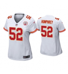 Women Kansas City Chiefs 52 Creed Humphrey White Jersey Women Kansas City Chiefs 52 Creed Humphrey White Jersey