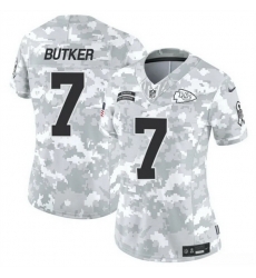 Women Kansas City Chiefs 7 Harrison Butker 2024 F U S E Arctic Camo Salute To Service Limited Stitched Football Jersey Women Kansas City Chiefs 7 Harrison Butker 2024 F U S E Arctic Camo Salute To Service Limited Stitched Football Jersey
