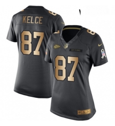 Womens Nike Kansas City Chiefs 87 Travis Kelce Limited BlackGold Salute to Service NFL Jersey Womens Nike Kansas City Chiefs 87 Travis Kelce Limited BlackGold Salute to Service NFL Jersey