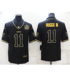 Men Las Vegas Raiders 11 Henry Ruggs III Black Gold With 60th Anniversary Patch Vapor Limited Stitched jersey Men Las Vegas Raiders 11 Henry Ruggs III Black Gold With 60th Anniversary Patch Vapor Limited Stitched jersey