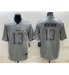 Men Las Vegas Raiders 13 Hunter Renfrow Grey Atmosphere Fashion With Patch Stitched Jersey Men Las Vegas Raiders 13 Hunter Renfrow Grey Atmosphere Fashion With Patch Stitched Jersey