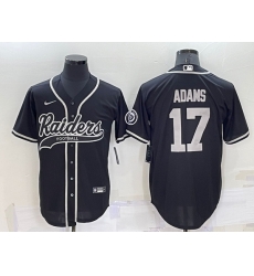 Men Las Vegas Raiders 17 Davante Adams Black Cool Base Stitched Baseball Jersey Men Las Vegas Raiders 17 Davante Adams Black Cool Base Stitched Baseball Jersey