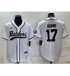 Men Las Vegas Raiders 17 Davante Adams White Cool Base Stitched Baseball Jersey Men Las Vegas Raiders 17 Davante Adams White Cool Base Stitched Baseball Jersey