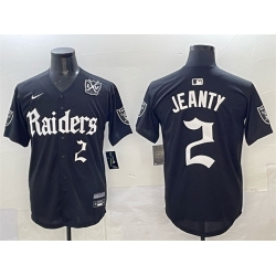 Men Las Vegas Raiders 2 Ashton Jeanty Black Gothic Sin City Shadows Edition With 65th Anniversary Patch Vapor Limited Stitched Baseball Jersey