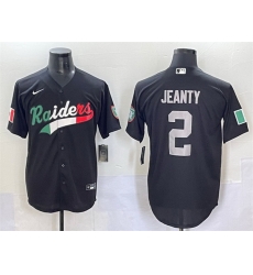 Men Las Vegas Raiders 2 Ashton Jeanty Black Mexico Cool Base Stitched Baseball Jersey