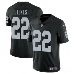 Men Las Vegas Raiders 22 Eric Stokes Black 2025 Vapor Stitched Football Jersey