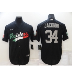 Men Las Vegas Raiders 34 Bo Jackson Black Mexico Stitched Jersey Men Las Vegas Raiders 34 Bo Jackson Black Mexico Stitched Jersey