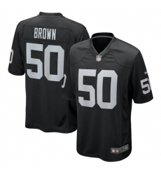 Men Las Vegas Raiders 50 Jayon Brown Black Stitched Game Jersey Men Las Vegas Raiders 50 Jayon Brown Black Stitched Game Jersey
