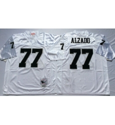 Men Las Vegas Raiders 77 Lyle Alzado White M&N Throwback Jersey Men Las Vegas Raiders 77 Lyle Alzado White M&N Throwback Jersey