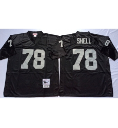 Men Las Vegas Raiders 78 Art Shell Black M&N Throwback Jersey Men Las Vegas Raiders 78 Art Shell Black M&N Throwback Jersey