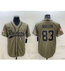 Men Las Vegas Raiders 83 Darren Waller 2022 Olive Salute To Service Cool Base Stitched Baseball Jersey Men Las Vegas Raiders 83 Darren Waller 2022 Olive Salute To Service Cool Base Stitched Baseball Jersey