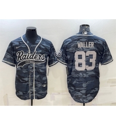Men Las Vegas Raiders 83 Darren Waller Grey Camo With Patch Cool Base Stitched Baseball Jersey Men Las Vegas Raiders 83 Darren Waller Grey Camo With Patch Cool Base Stitched Baseball Jersey