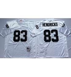 Men Las Vegas Raiders 83 Ted Hendricks White M&N Throwback Jersey Men Las Vegas Raiders 83 Ted Hendricks White M&N Throwback Jersey